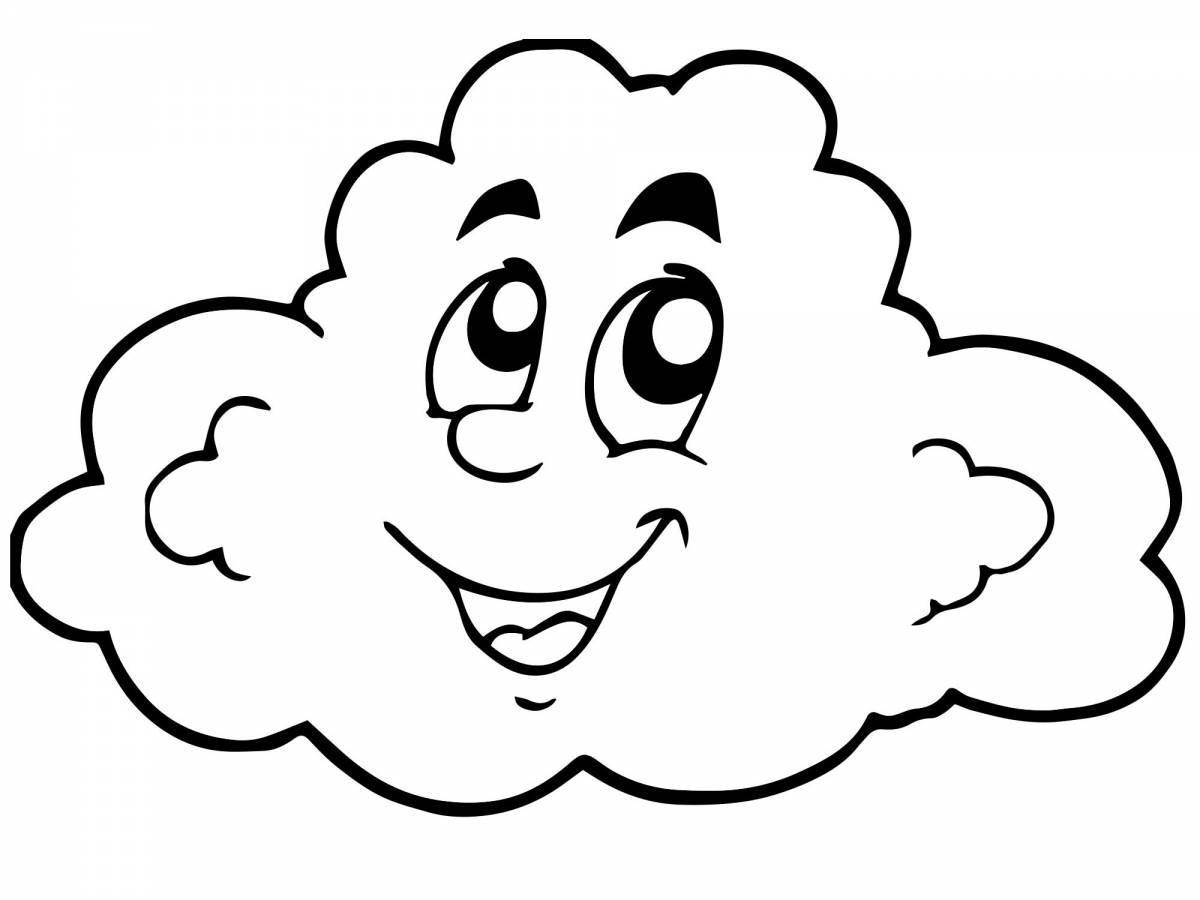 Glitter clouds coloring page
