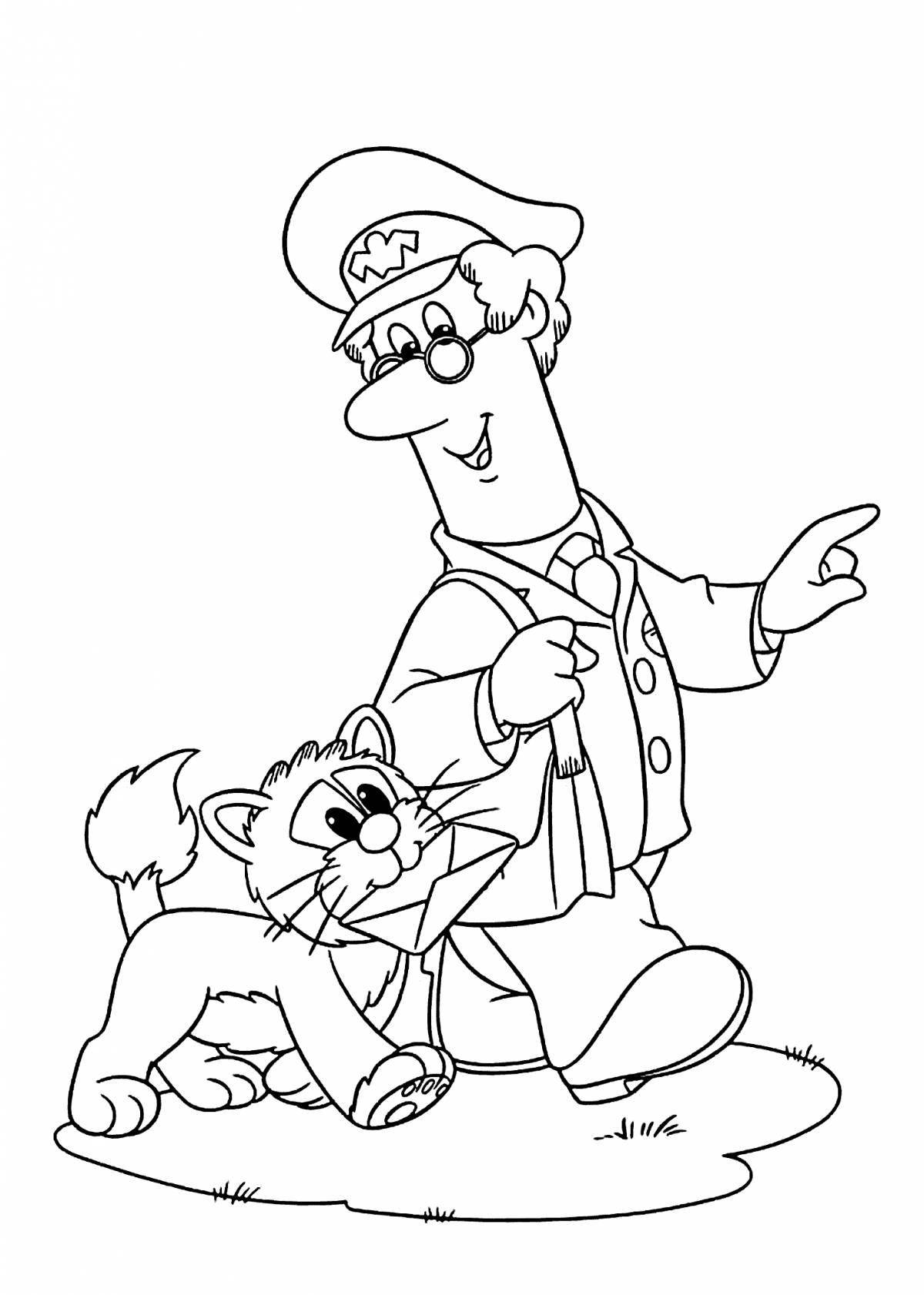 Animated postman coloring page