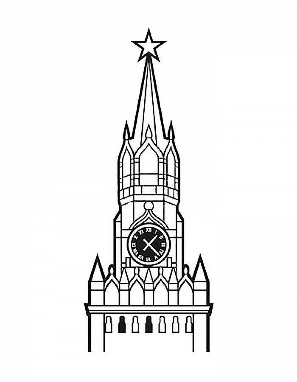 Спасская башня Московского Кремля рисунок