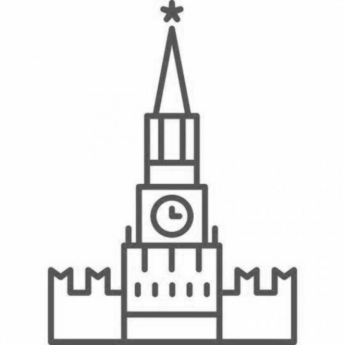 Трафарет Спасская башня Кремля