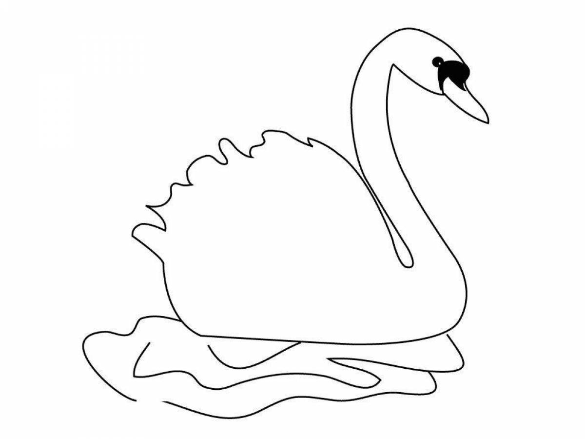 Лебедь картинка для детей раскраска