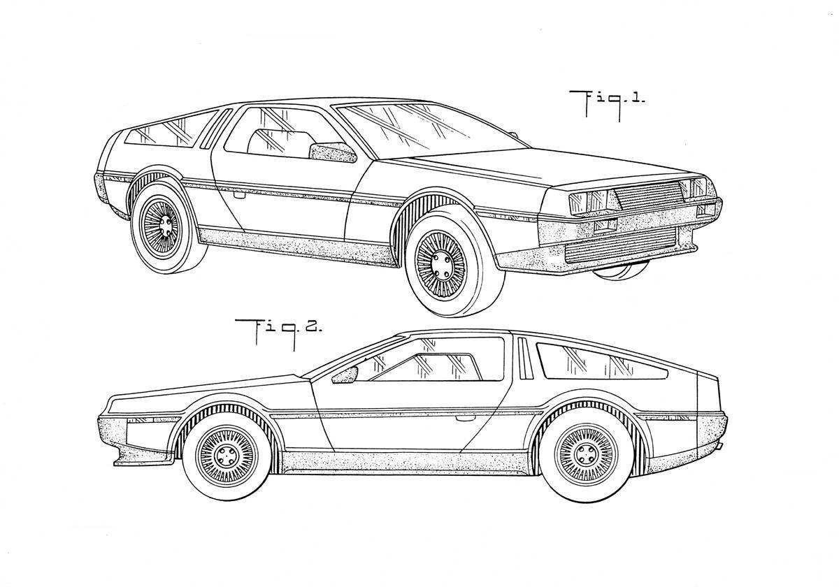 Делориан из назад в будущее чертеж