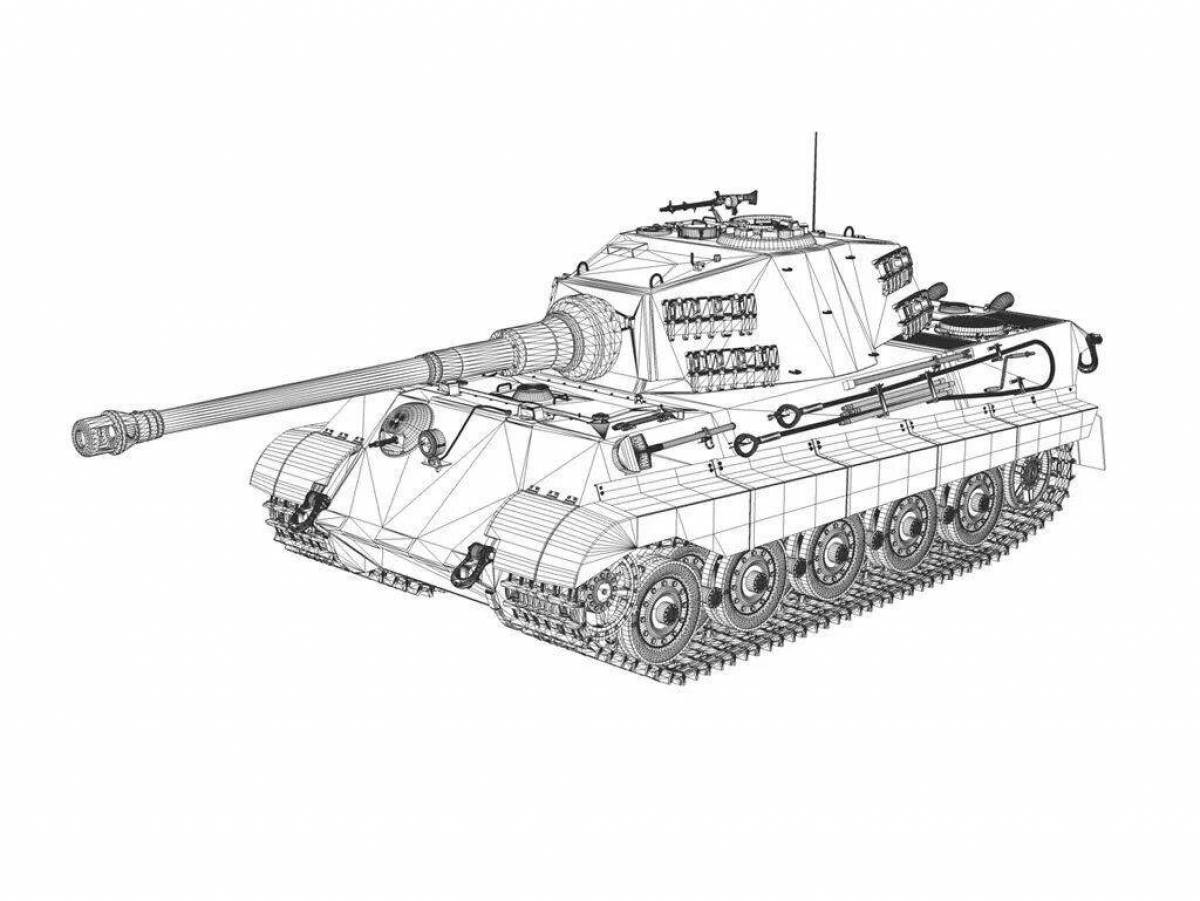 Раскраска танка тигр 2