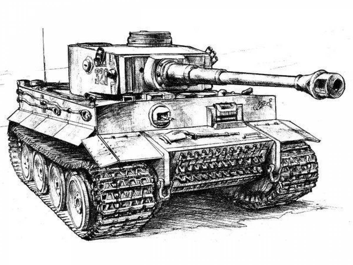 Немецкий танк тигр раскраска