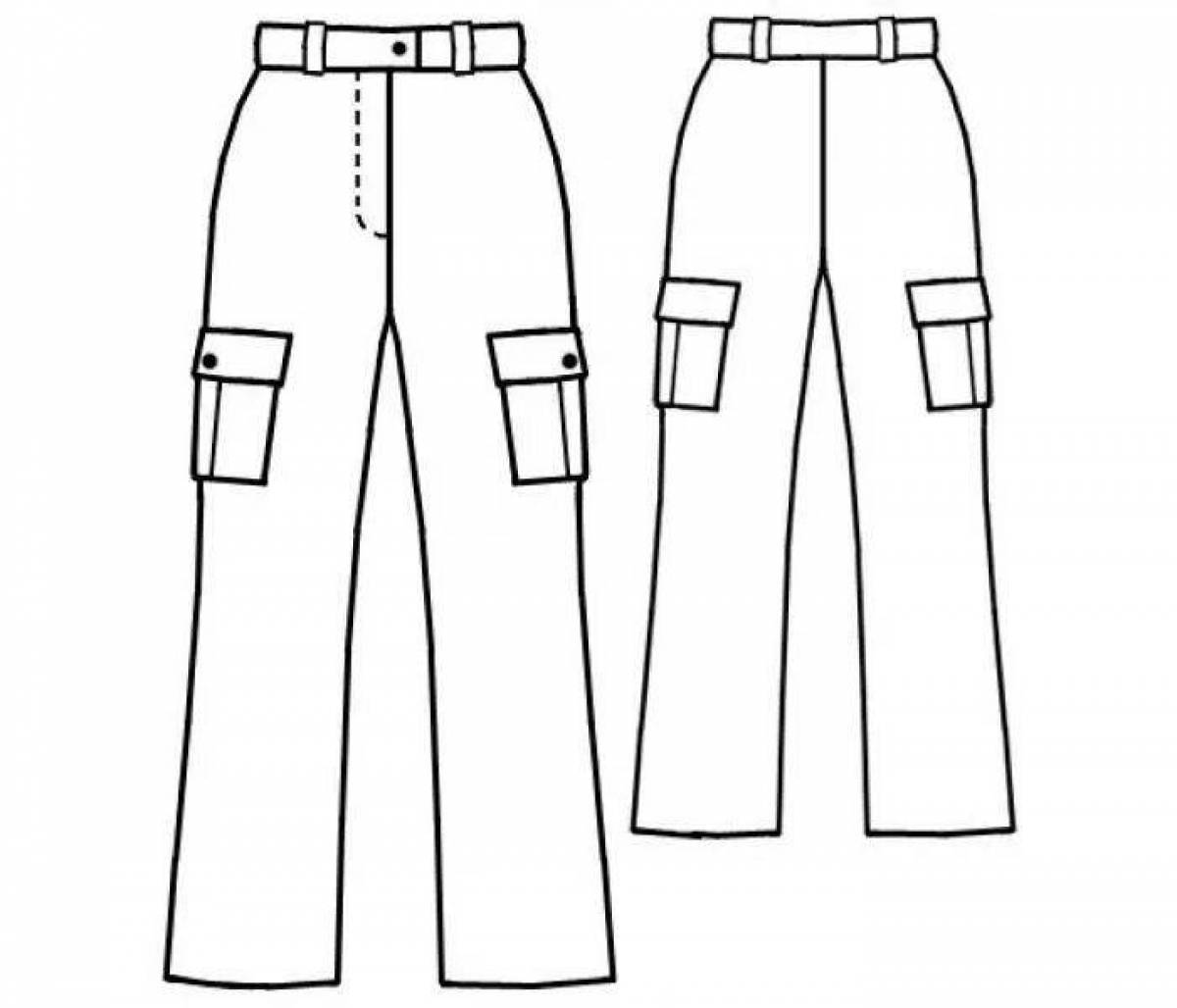 Luminous trousers coloring page