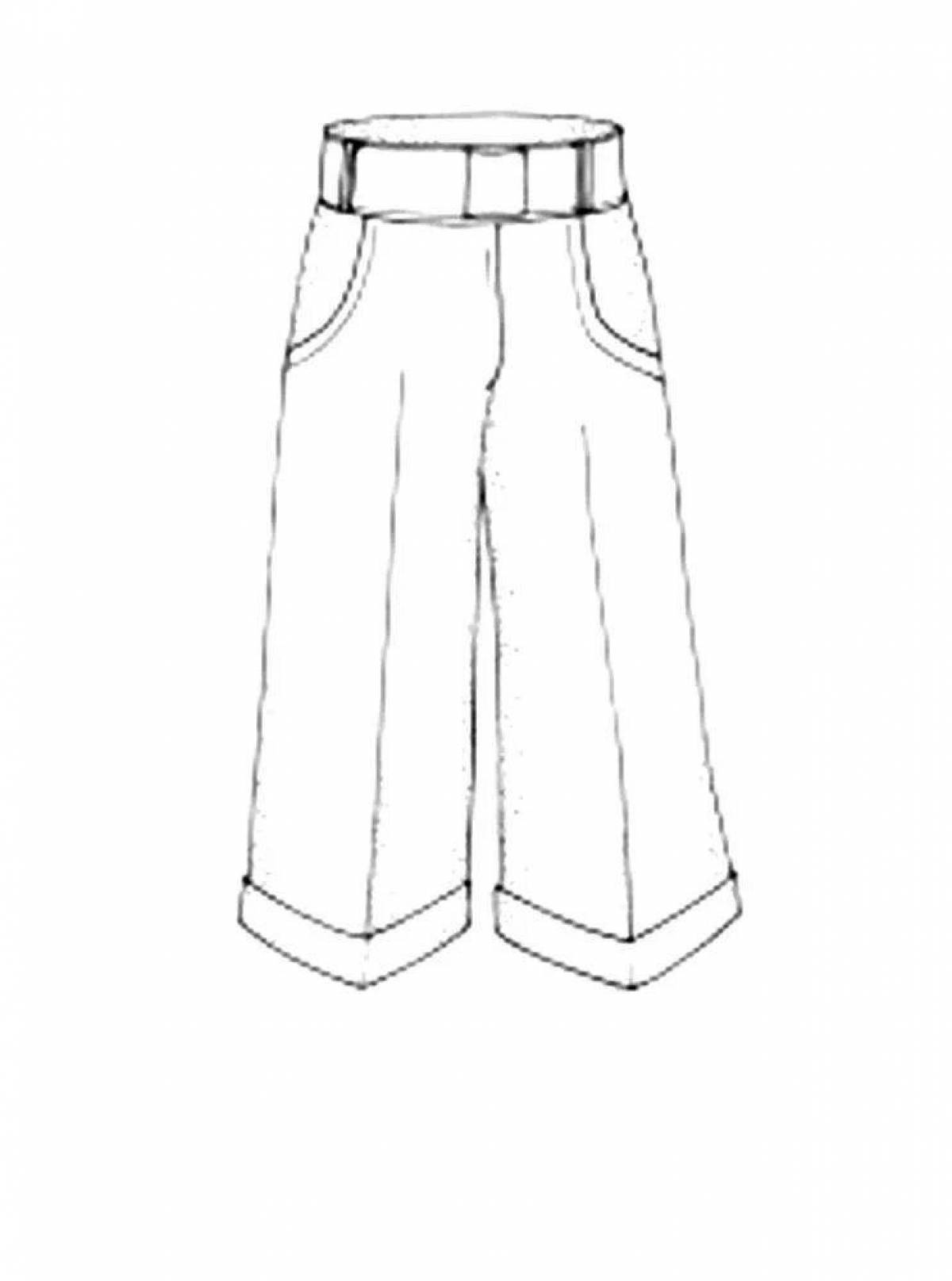 Animated trousers coloring page