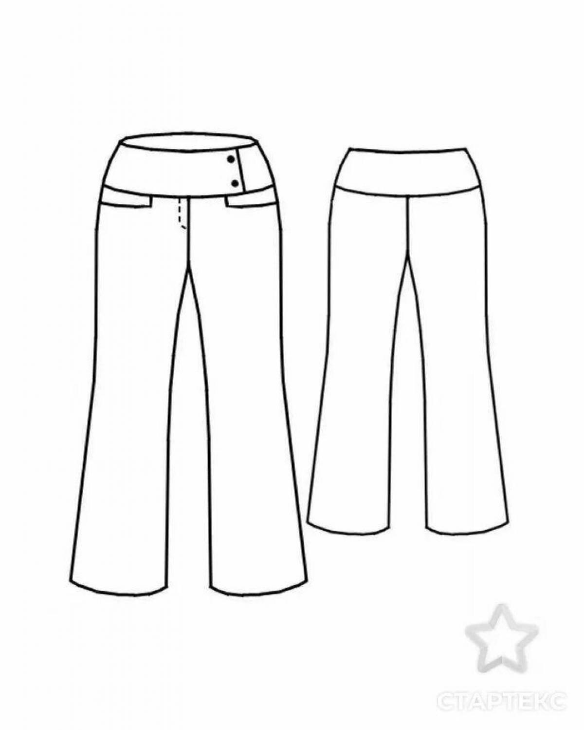 Gorgeous trousers coloring page