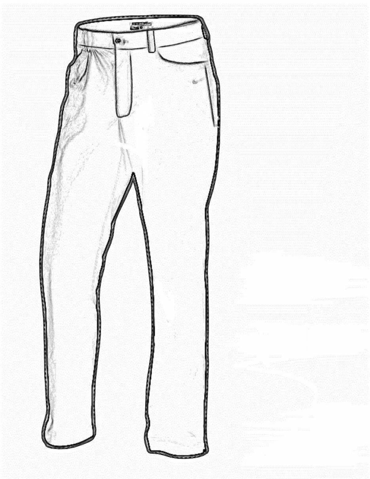 Chic pants coloring page
