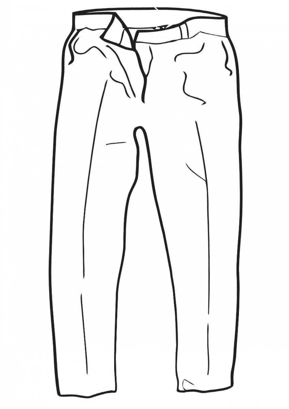 Coloring page fashion trousers