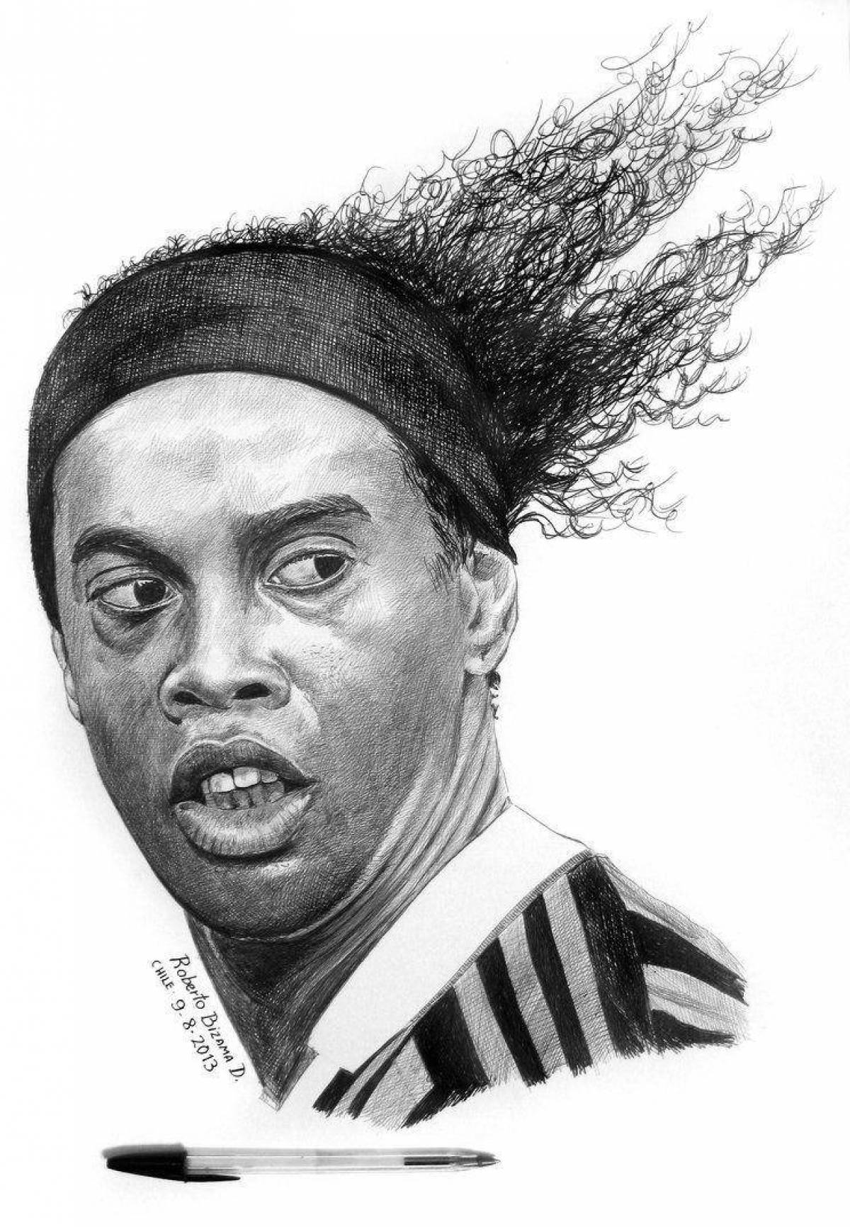 Ronaldinho's playful coloring page