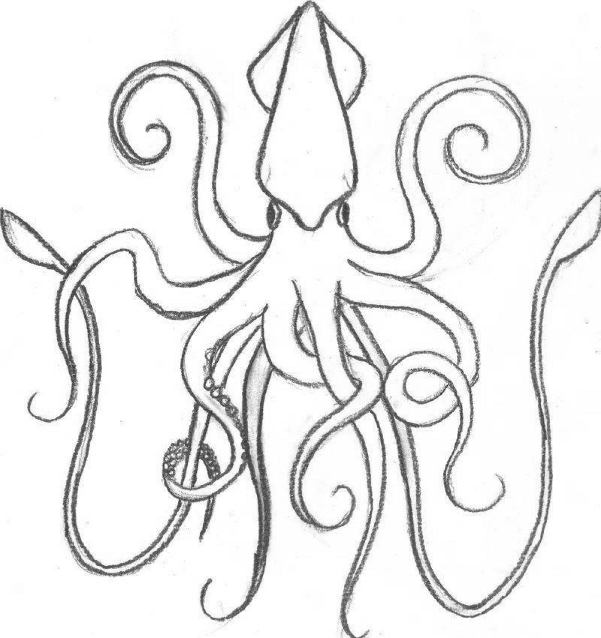 Delightful squid coloring