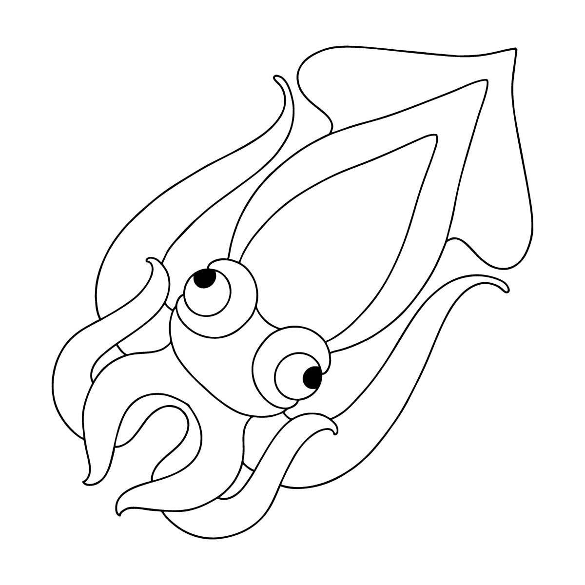 Wonderful squid coloring