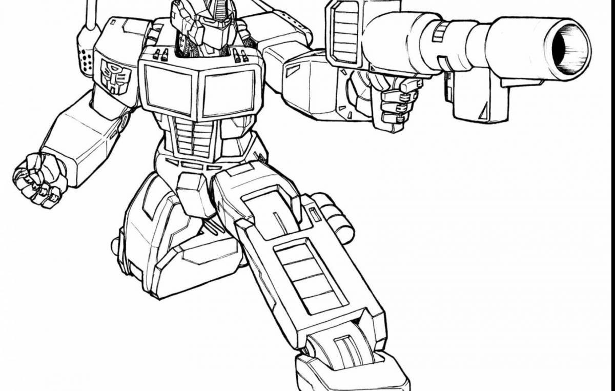 Playful Autobot Coloring Page