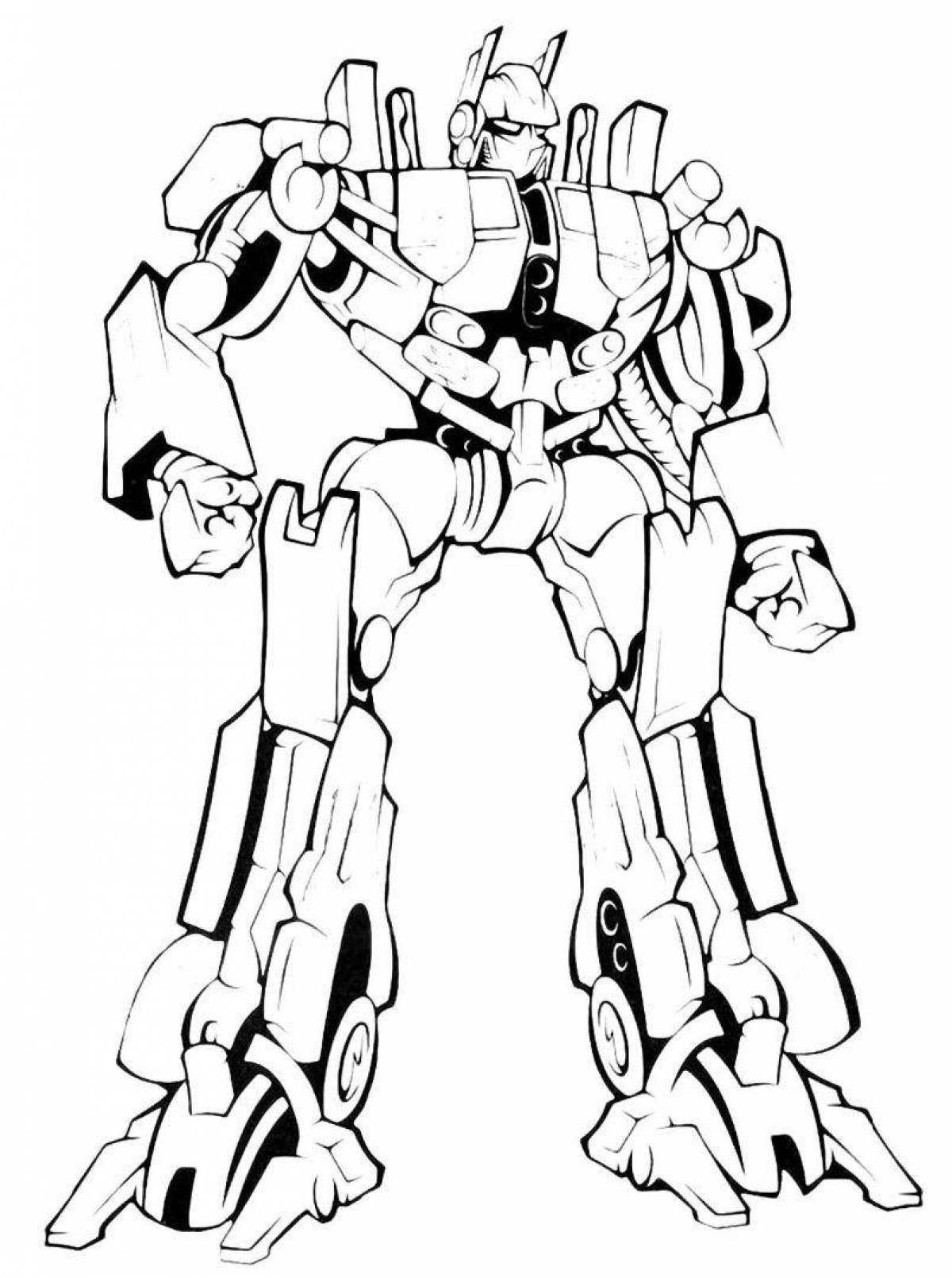 Bold autobot coloring page