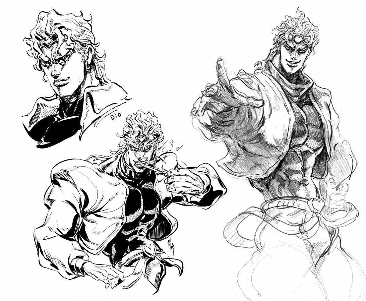 Dio's playful coloring page