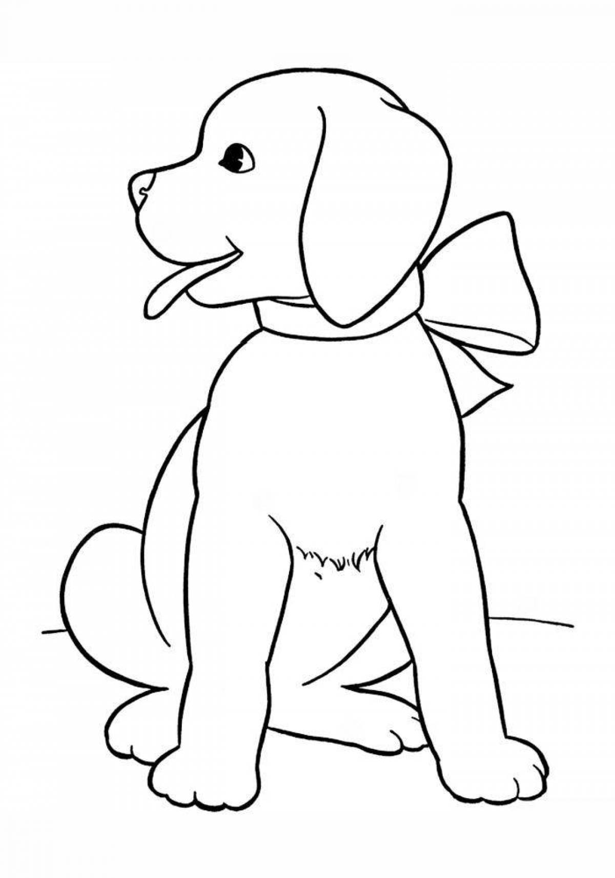 Coloring page mischievous dog