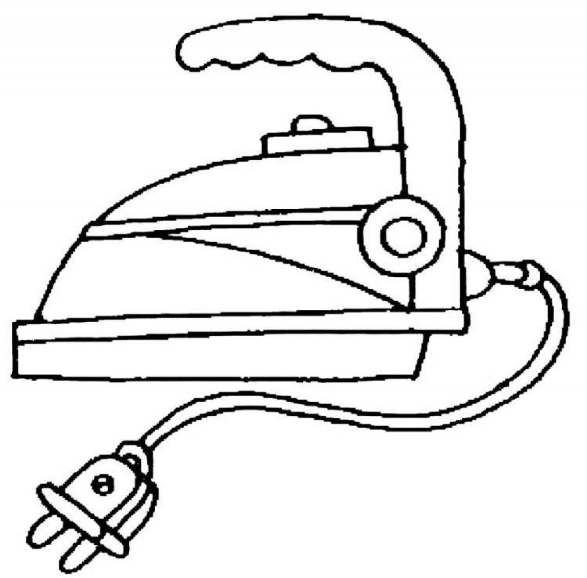 Coloring page of funny home appliances