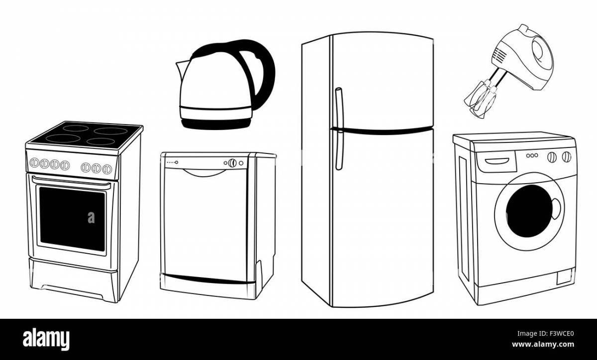 Coloring page fascinating home appliances