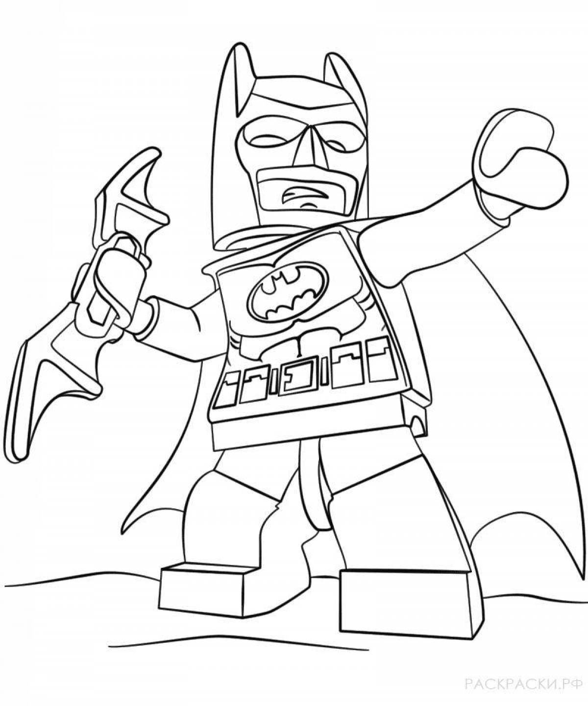 Colorful lego batman coloring page