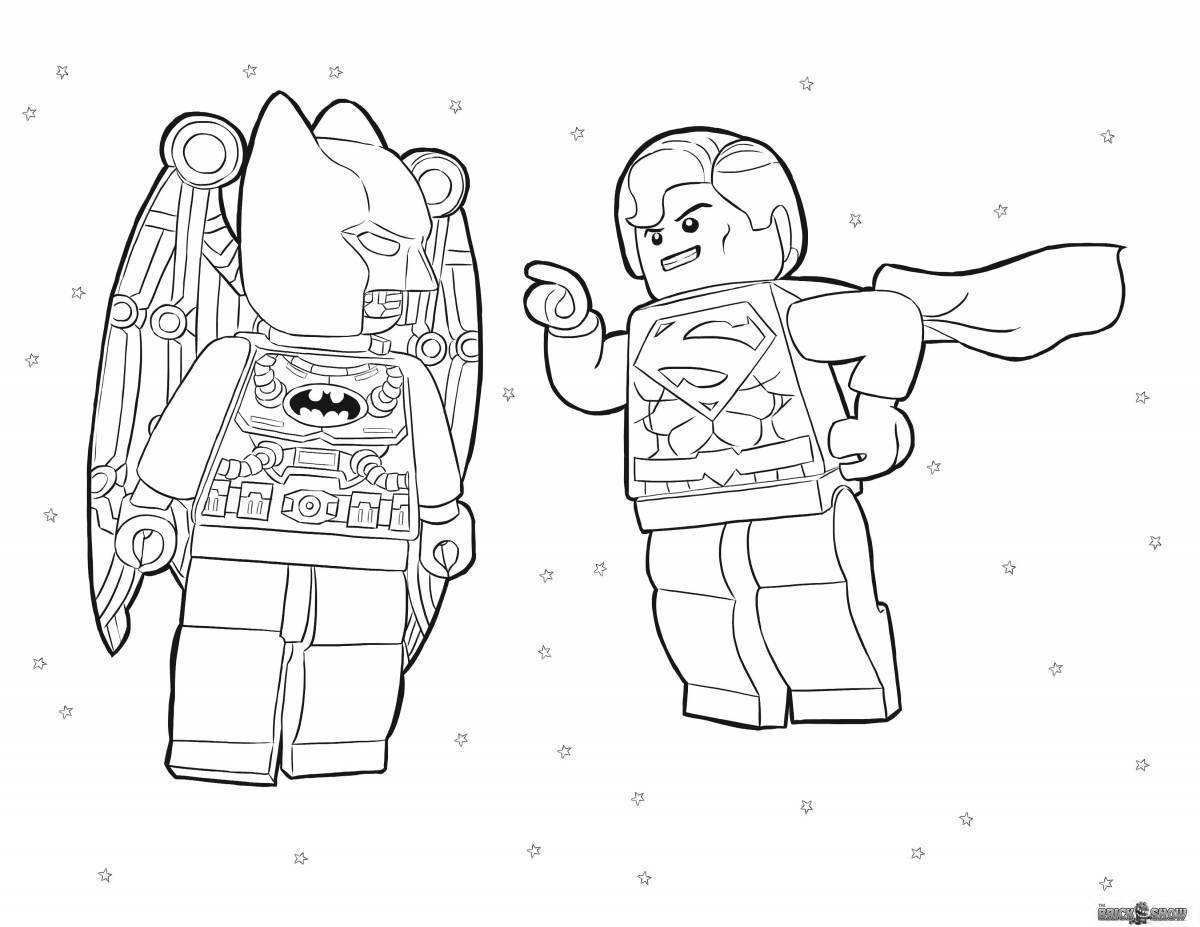 Веселая раскраска лего бэтмен