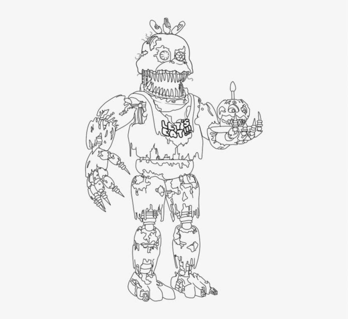 Amazing fnaf 4 coloring page