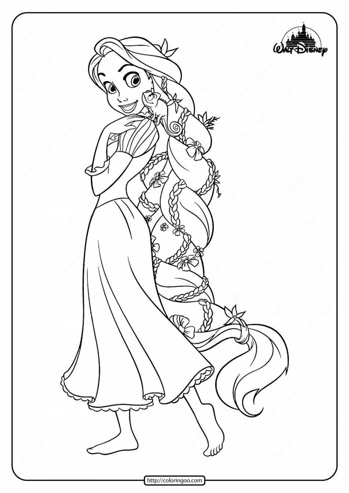 Delightful coloring princess rapunzel