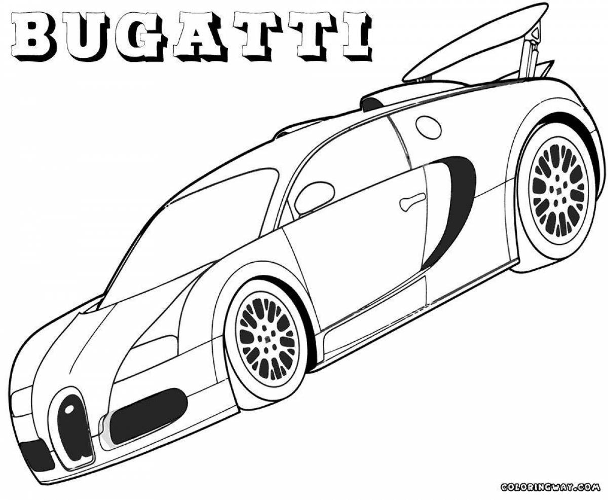 Grand bugatti veyron coloring page