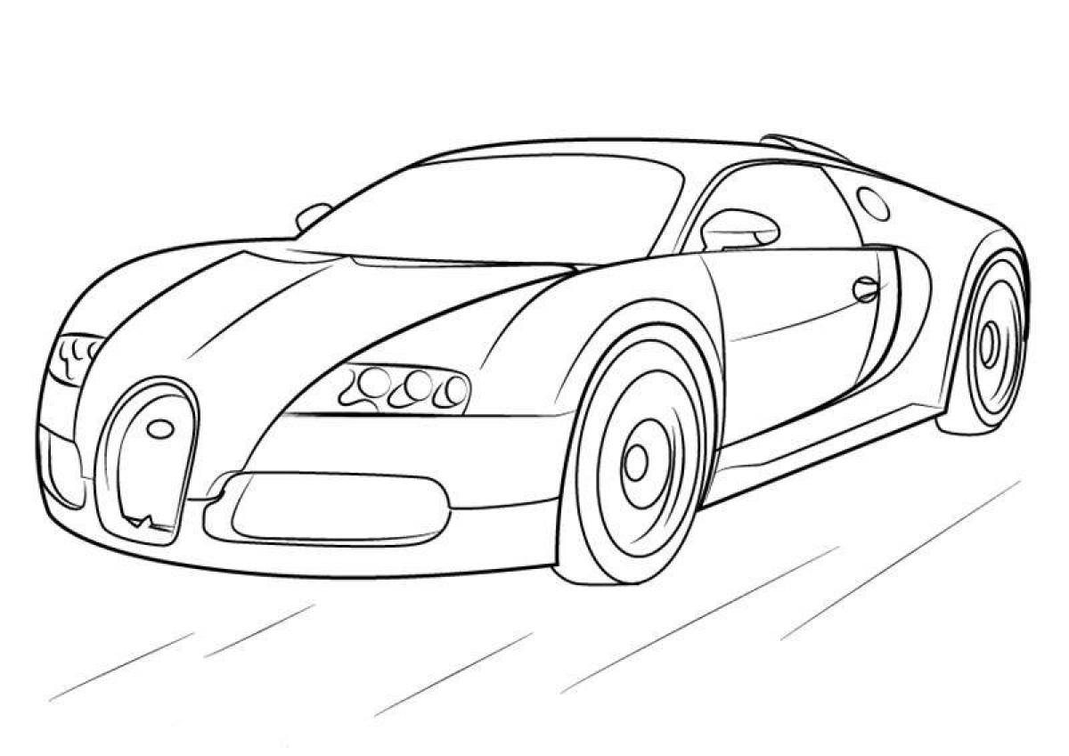 Luxury bugatti veyron coloring page