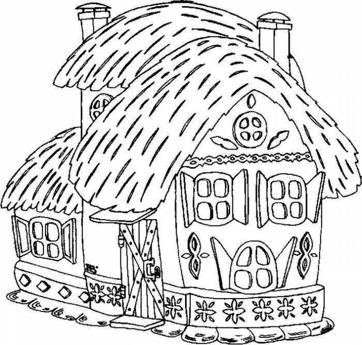 Colorful house coloring page