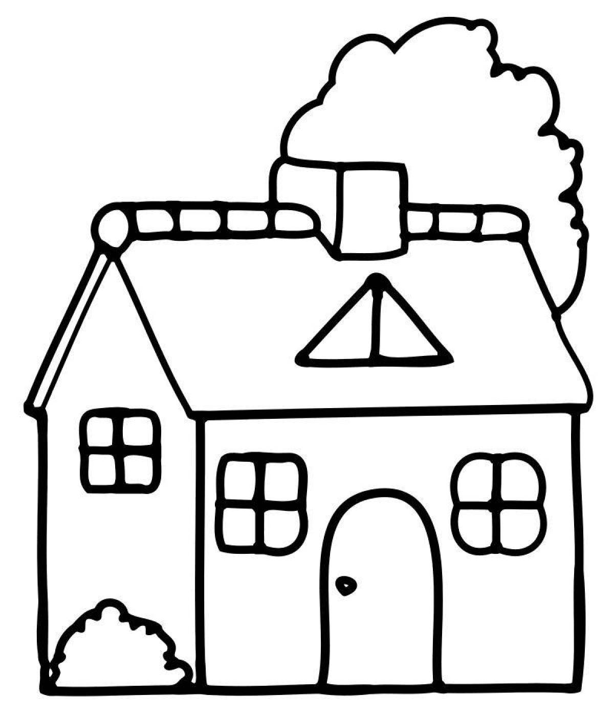 Color-wild house coloring page