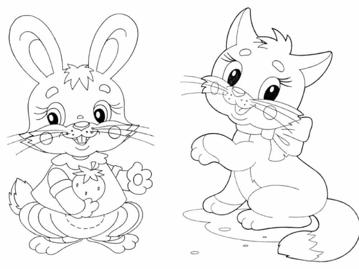 Colourful coloring book with children's print