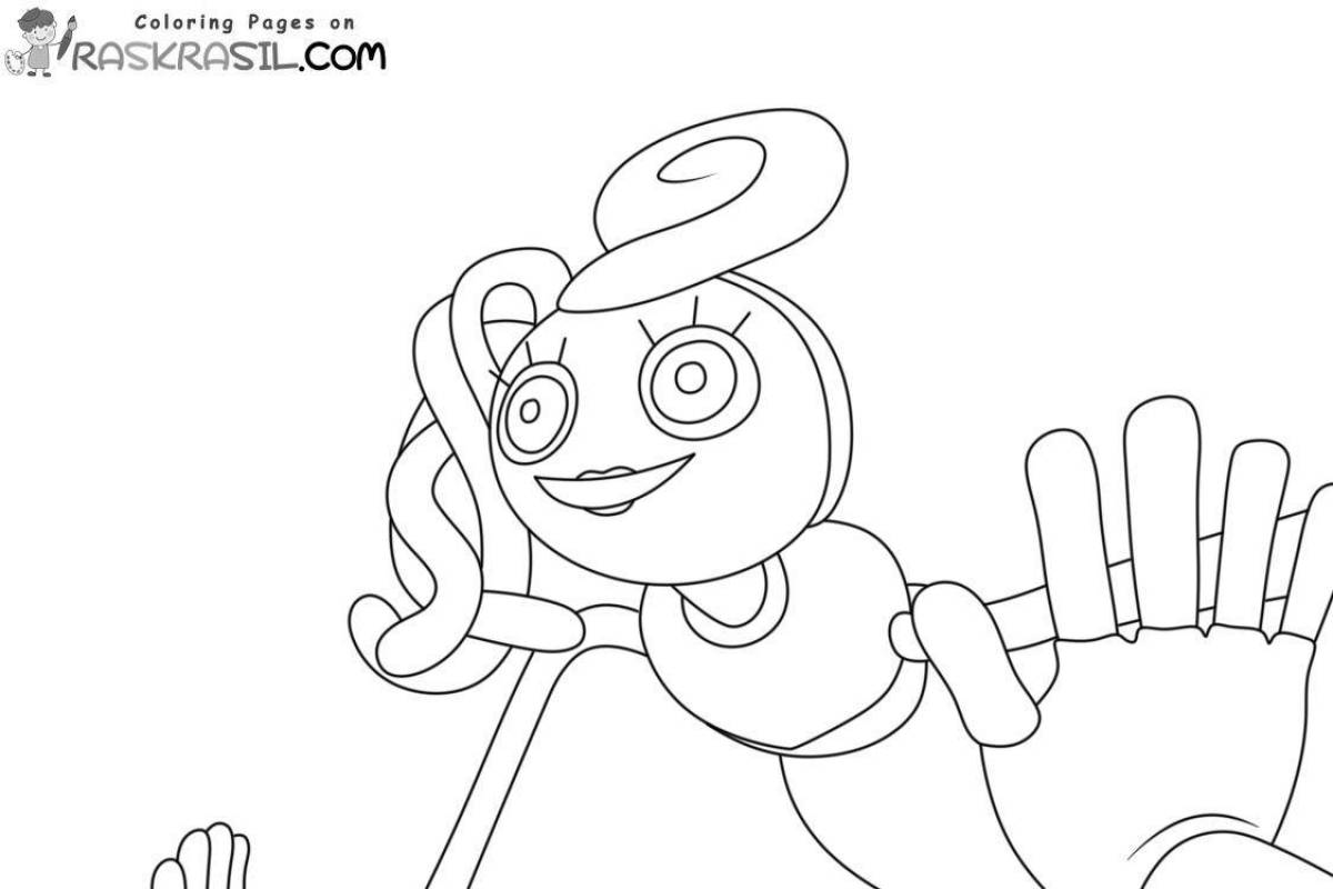 Animated coloring page with long legs
