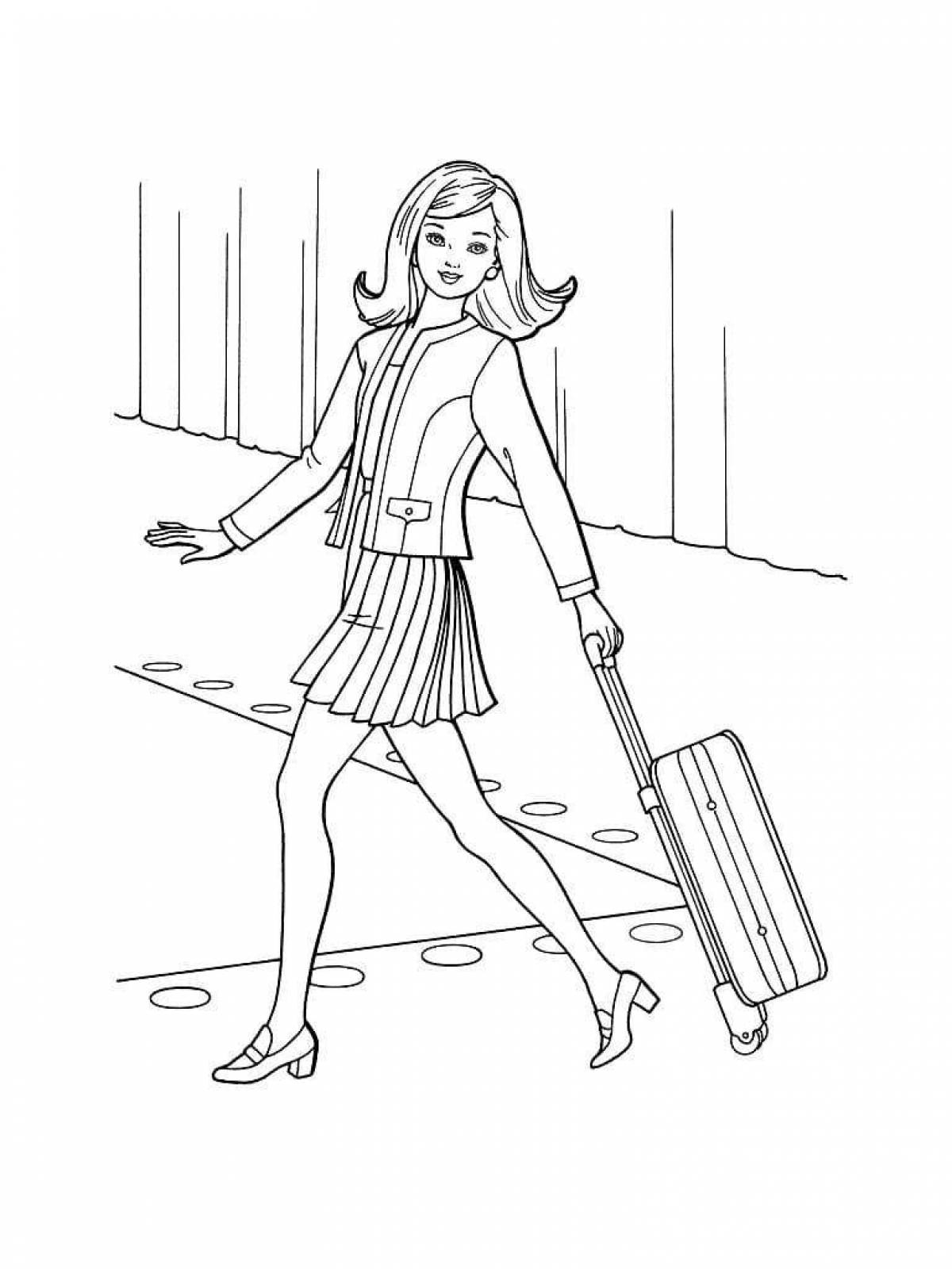 Dynamic long legs coloring page