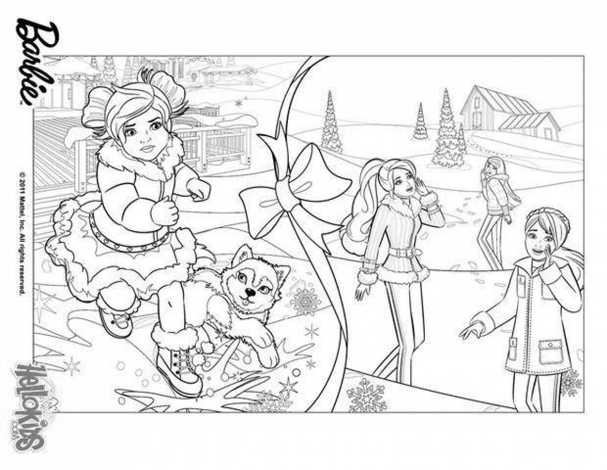 Charming Barbie Christmas coloring book