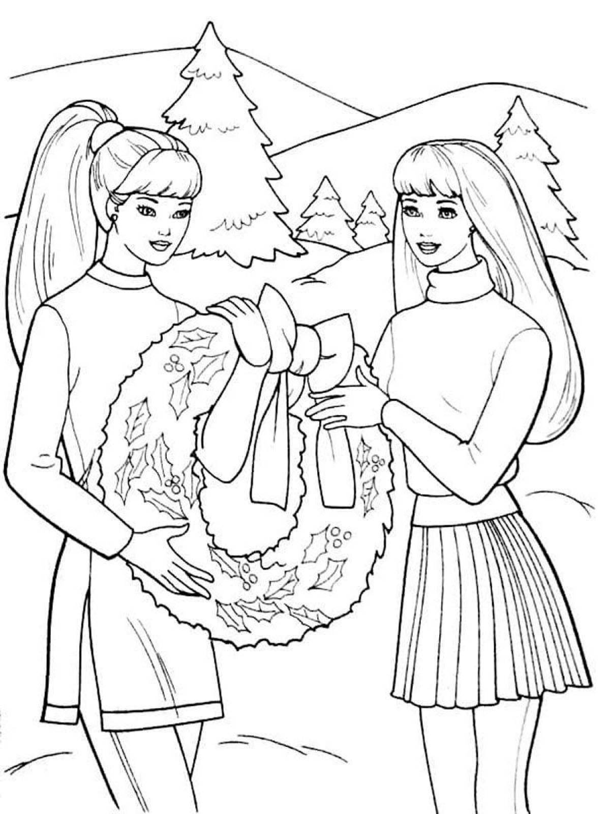 Barbie's gorgeous Christmas coloring book