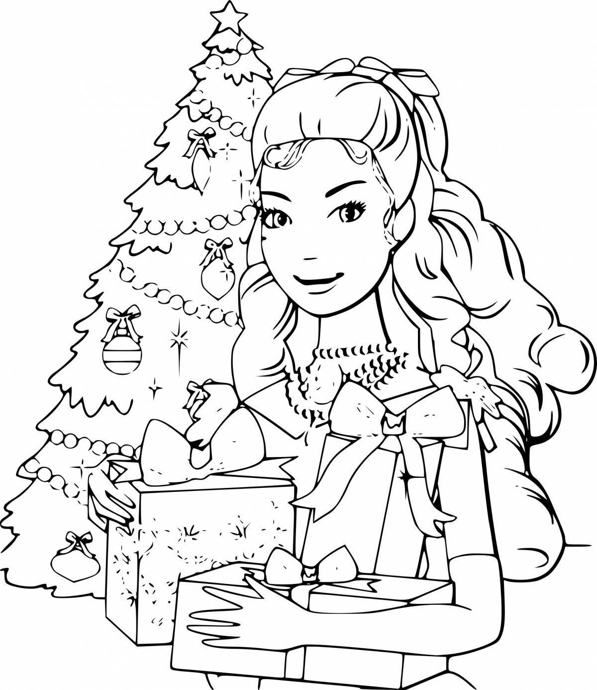 Barbie Glitter Christmas Coloring