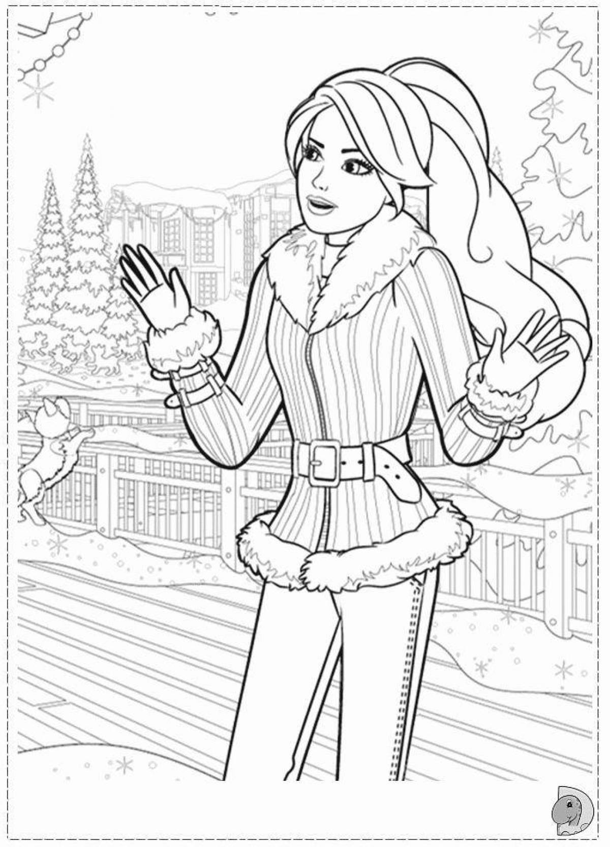 Amazing Barbie Christmas coloring book