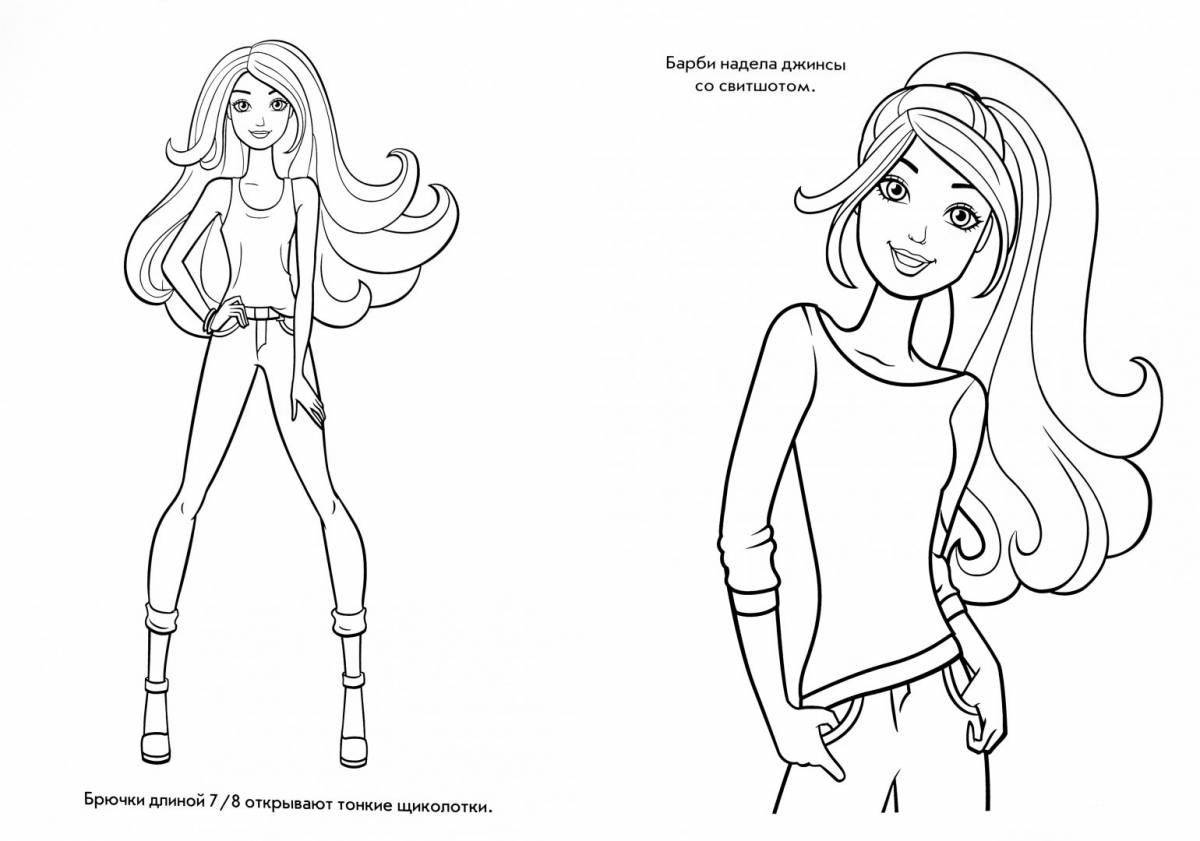 Playful barbie christmas coloring book