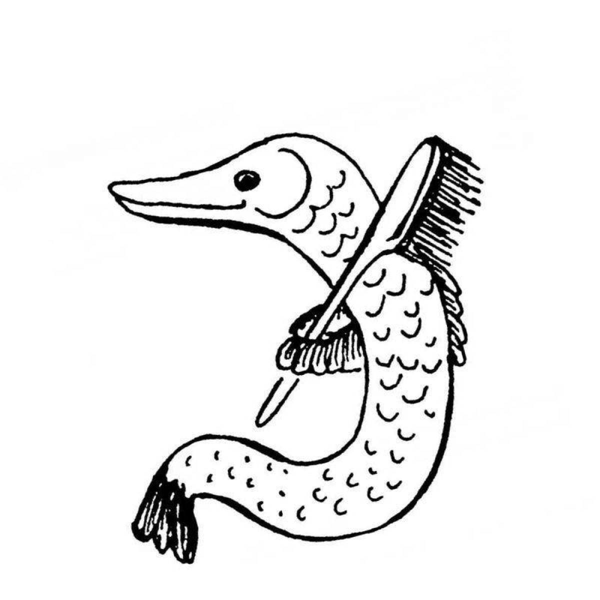 Amazing pike coloring page for kids