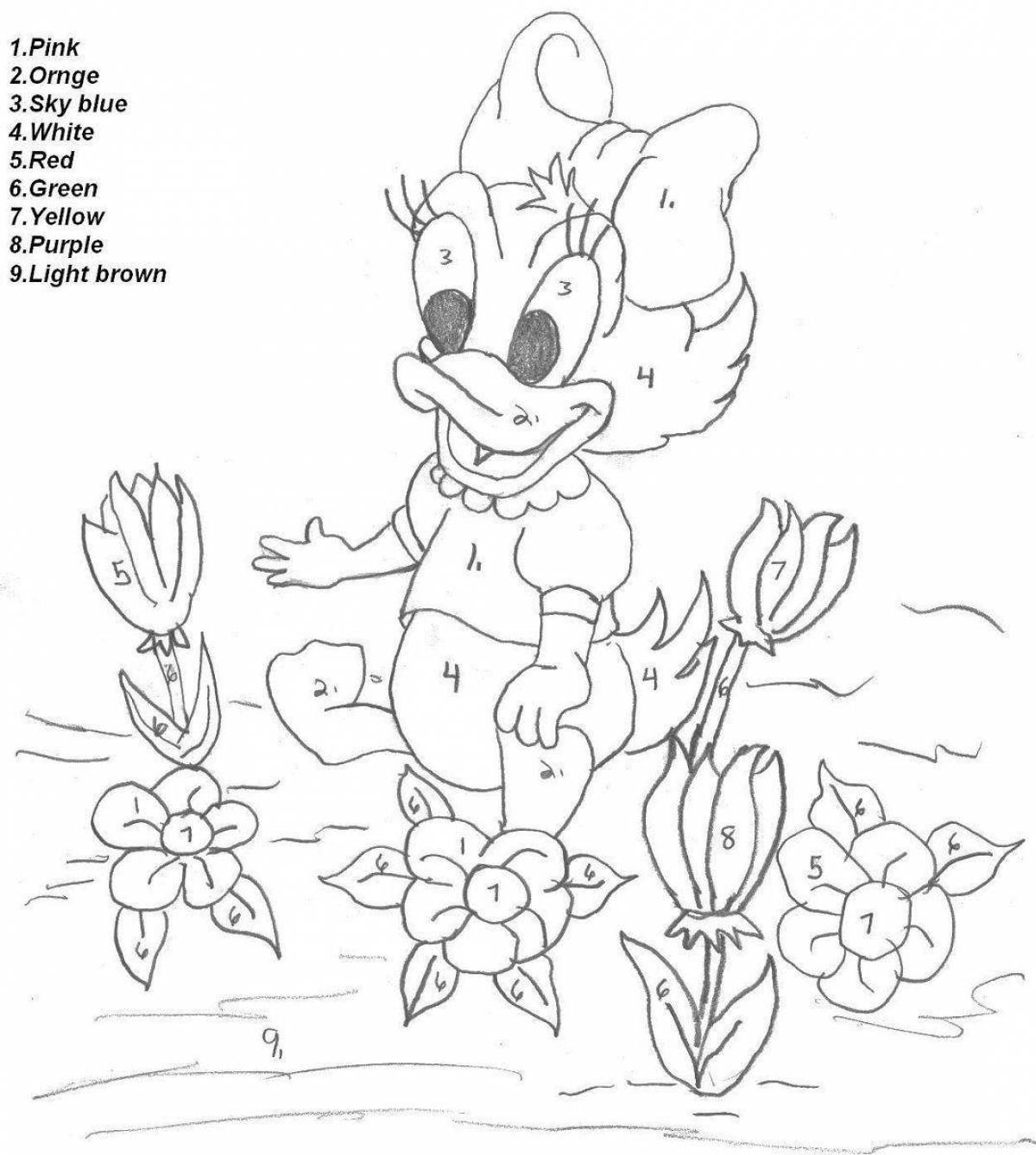 Adorable disney coloring by numbers