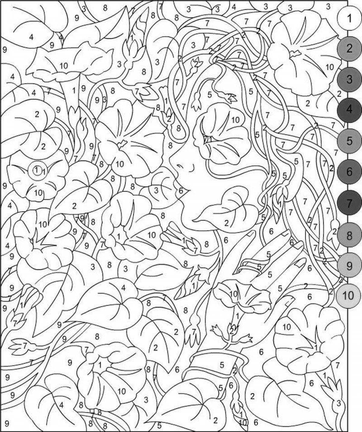 Disney fairy tale coloring by numbers