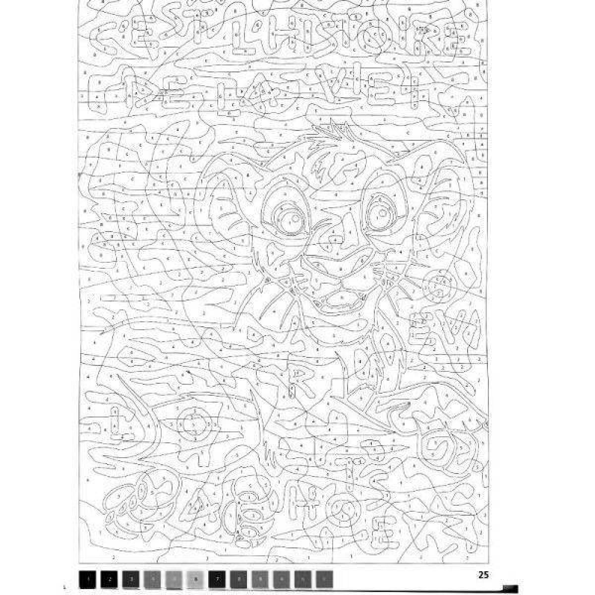 Disney inspiration coloring by numbers