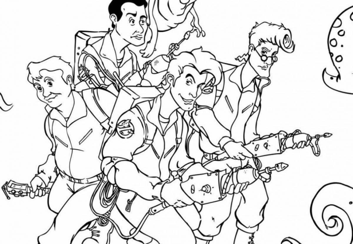 Glowing ghostbusters coloring page
