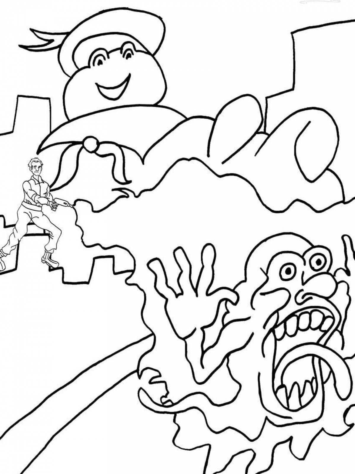 Charming ghostbusters coloring page