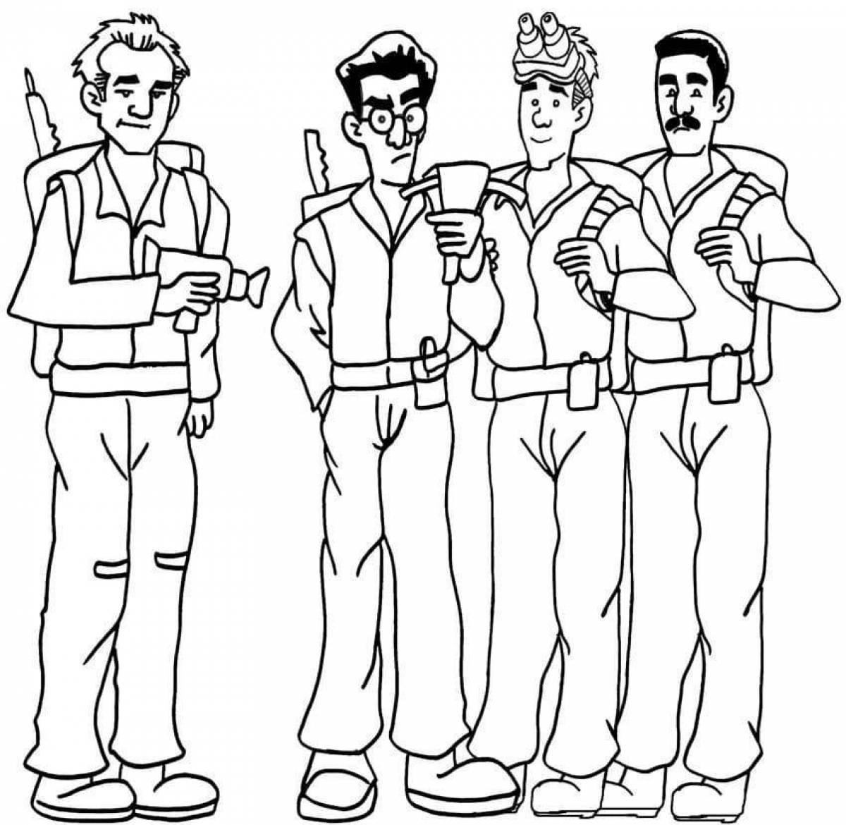 Glowing Ghostbusters coloring page