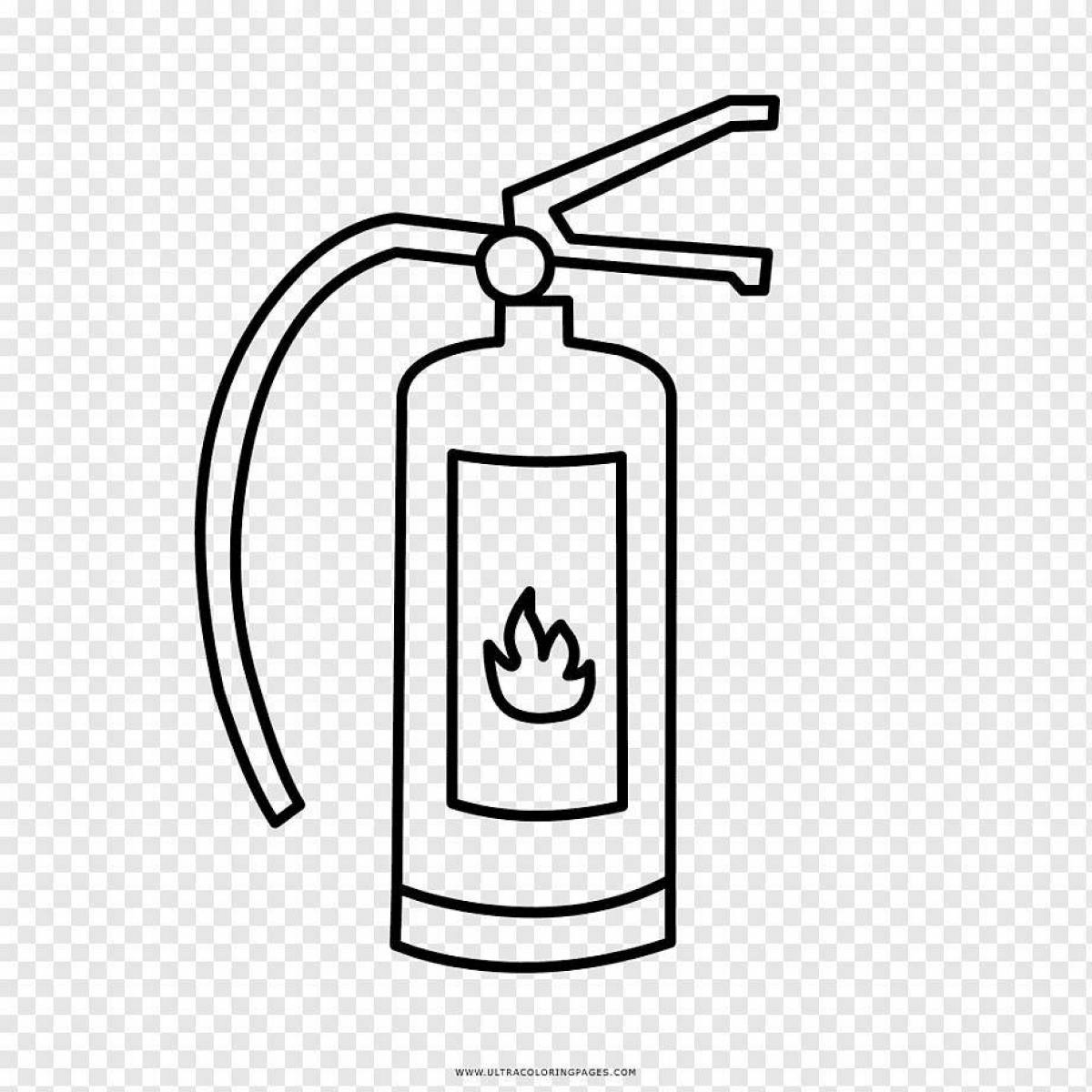 Colorful fire extinguisher coloring book for kids