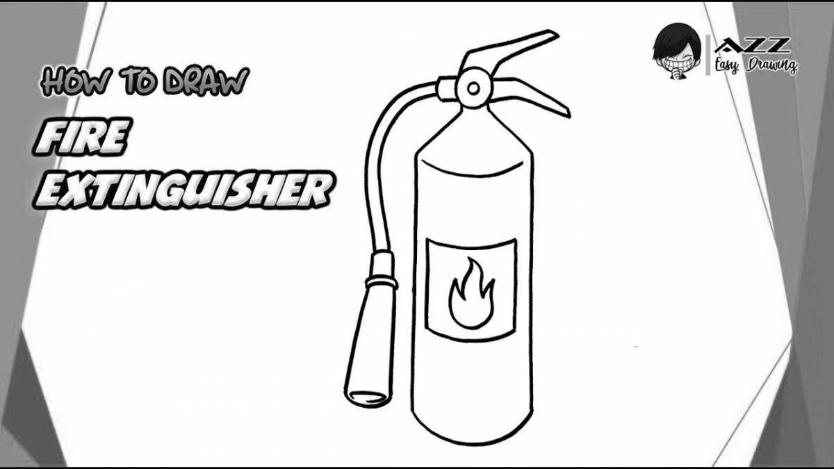 Vibrant fire extinguisher coloring page for kids