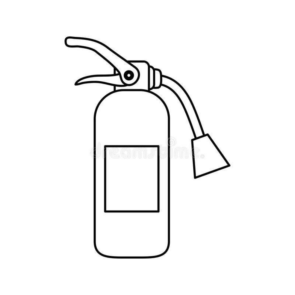 Coloring book funny fire extinguisher for kids