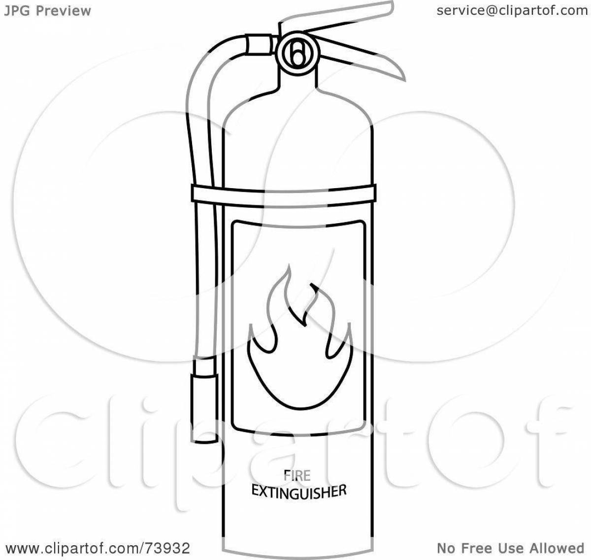 Adorable fire extinguisher coloring page for kids