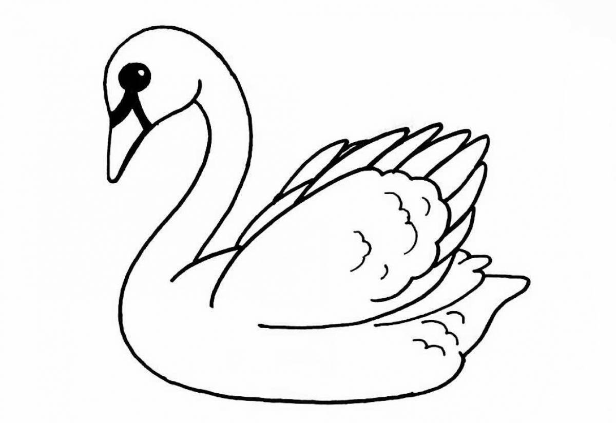 Coloring majestic swan for children